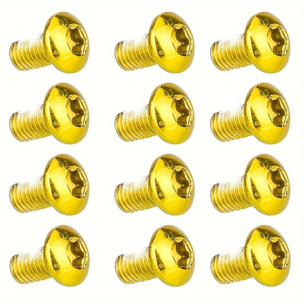 12counts Stainless Steel Bicycle Disc Brake Rotor Bolt, T25 Torx M5*10 Fixing Screw for MTB Cycling, Durable and Reliable Accessory