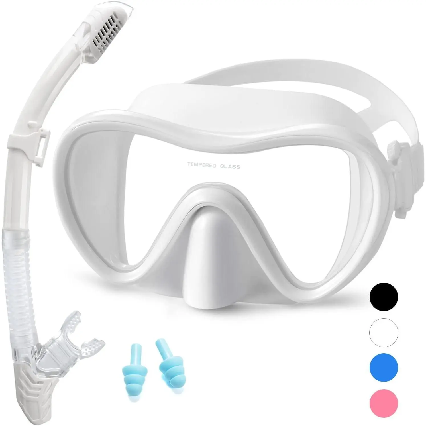 Snorkeling Gear for Adults, Anti-Fog Snorkel Set, Tempered Glass Snorkel Mask Adult, Anti-Leak Snorkel Snorkeling Gear, Scuba Diving Mask and Snorkel for Women Men Youth