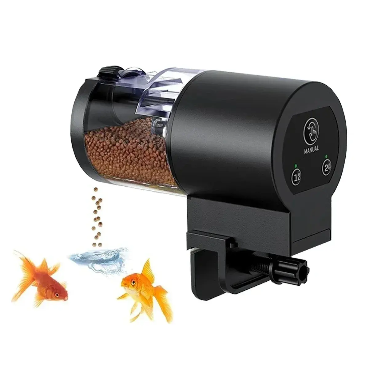 Upgrade Auto Feeder with Timer Control, 100ml IP66 Waterproof Tank Food Dispenser for Fish/Turtles (Pet Supplies, Fish & Aquatic Feeding Tools)