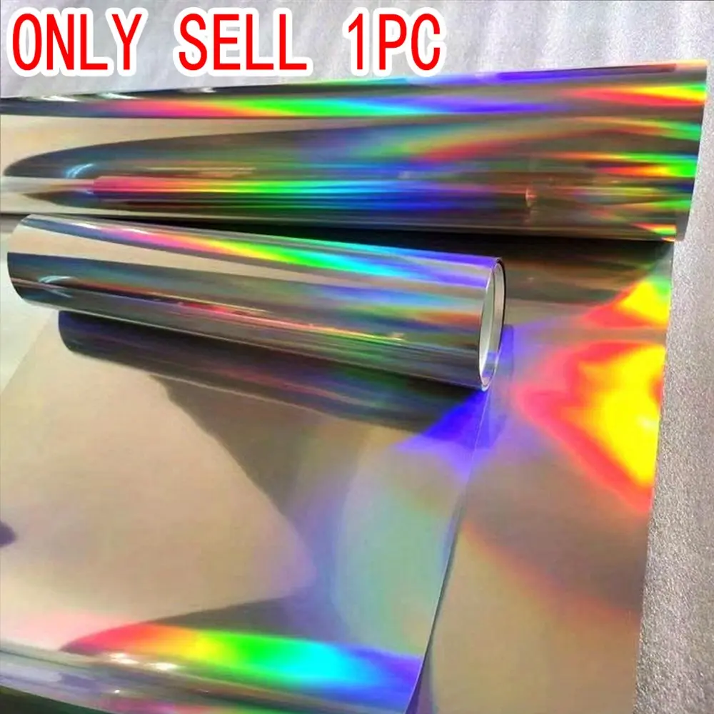 1 Roll 150x30.5cm Laser Holographic Rainbow Vinyl Sticker, Waterproof Sunscreen Self-Adhesive, DIY Window Christmas Cup Car Motorcycle Decal