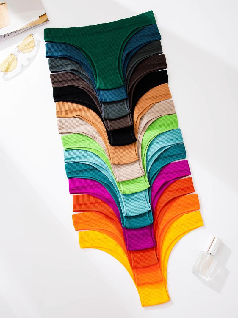 Women's Solid Color Brief, Soft Comfy Breathable Panty for Daily Wear, Underwear for All Seasons, Fit Clothing, Soft Breathable Panties