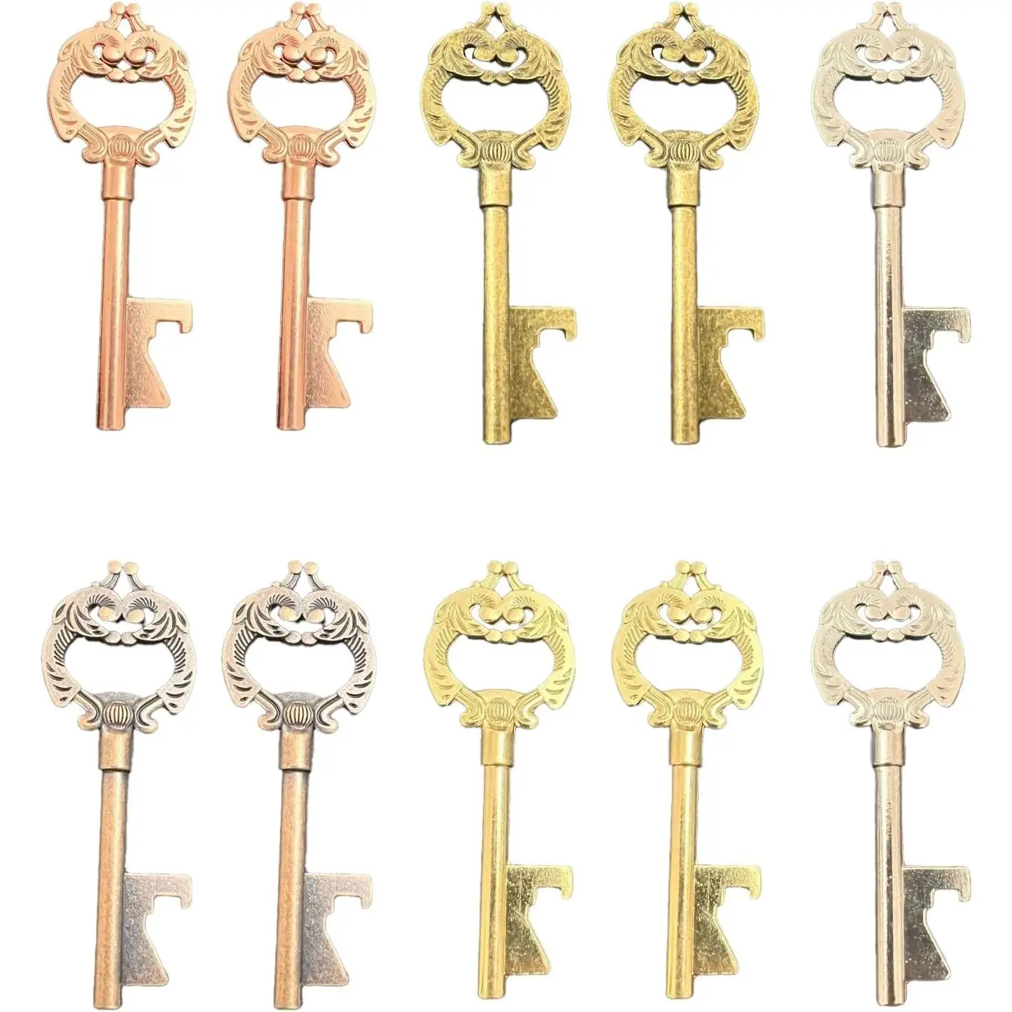 10 count Key shaped Bottle Opener Wedding   Bottle Opener Portable  Opening Tool Guest Party  Souvenir, Suitable for Bar Bartenders, Thanksgiving  Antique