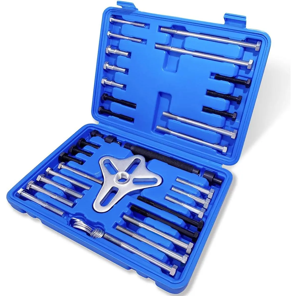 46pcs Harmonic Balancer Puller Set, Steering Wheel Flywheel Crankshaft Pulley Puller,Blue