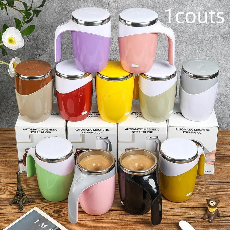USB Rechargeable Automatic Stirring Mug Hands-Free Magnetic Stirring Travel Coffee Cup for Office and Car with Washable Stainless Steel Design USB Rechargeable Automatic Stirring Mug Hands-Free Magnetic Stirring Travel Coffee Cup for Office and Car with Washable Stainless Steel Design