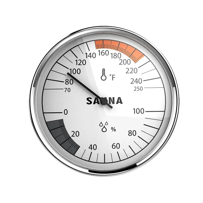 2-in-1 Sauna Thermometer & Hygrometer (Fahrenheit) for Sauna Rooms, 70-250 & 0- RH, Sauna Accessories