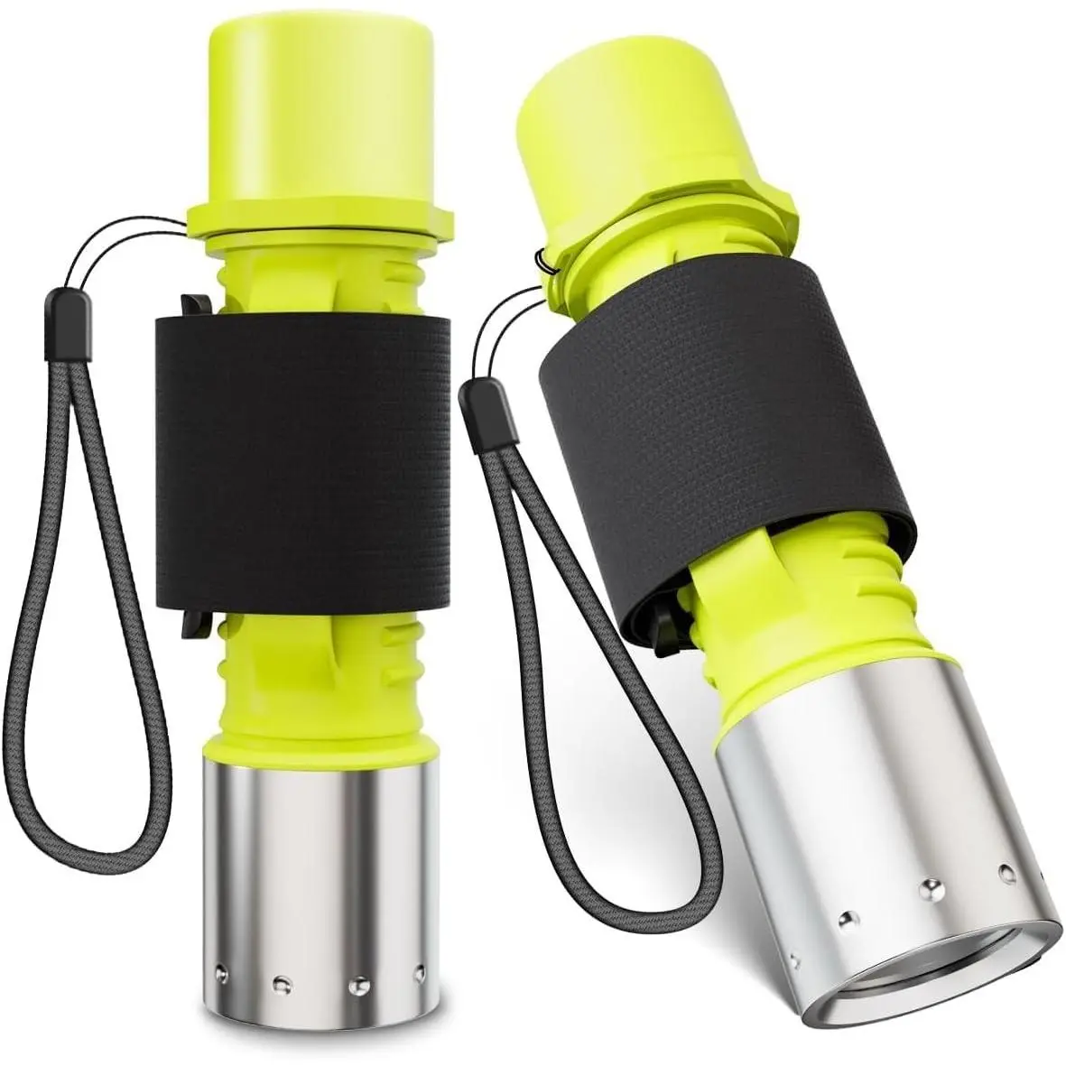 2 Pack 1200 Lumens T6 LED Scuba Diving Flashlight, IPX8 Waterproof Underwater Torch with 3 Modes for Diving, Night Snorkeling & Emergency (Battery Not Included)