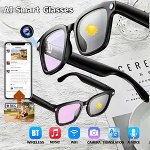 Smart Al Camera Glasses Are Equipped Button Style Touch Control Adjustment Suitable Travel Outdoor Exploration Support Real Time Translation Multiple Languages They Feature BT Wireless Connection Wearable Functionality And UV Protection Easter Gift