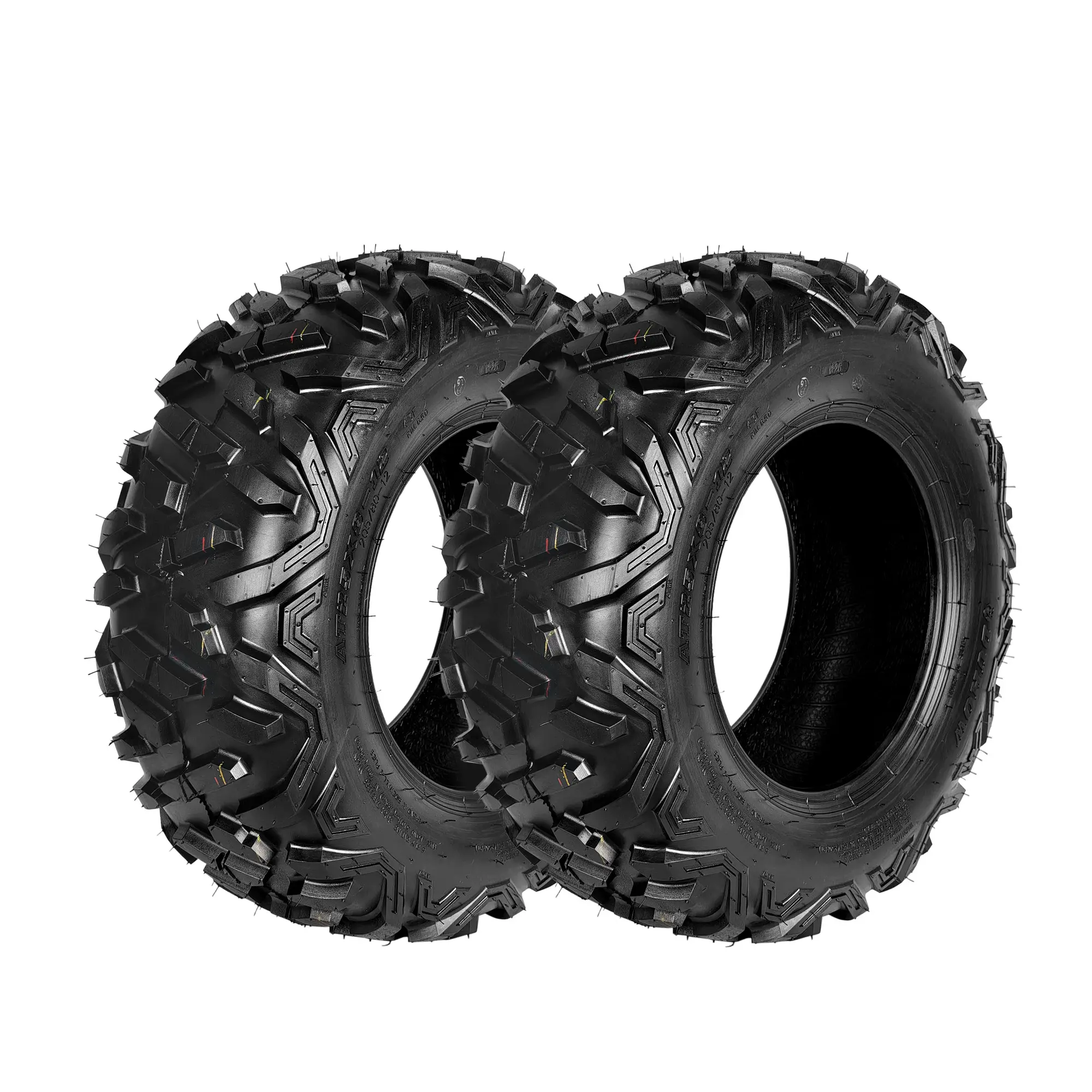 Garvee New Upgraded 2pcs AT25X8-12 Set of 2 25X8-12 Front ATV Tires 25x8x12 6-Ply Tubeless All Terrain Sand Snow Rock Mud Trail Tires, Knobby Tread Design for Superior Grip and Durability Lawn Mower Tire Off-Road Use Only