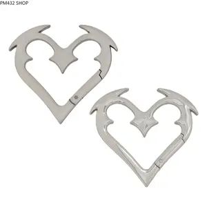iEWS Original Big Heart Zinc Alloy Keychain, Geometric Heart Carabiner Charm, DIY Jewelry Accessories Hardware Findings Wholesale for Bag Pendant Gift