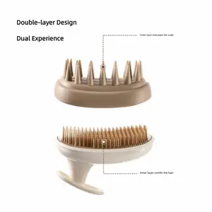 Massage Comb Dual-Use Dry Wet Scalp Cleanser Hair Brush, Home Use New Design Double Teeth Washing Brush, Beauty Tool for Daily Care