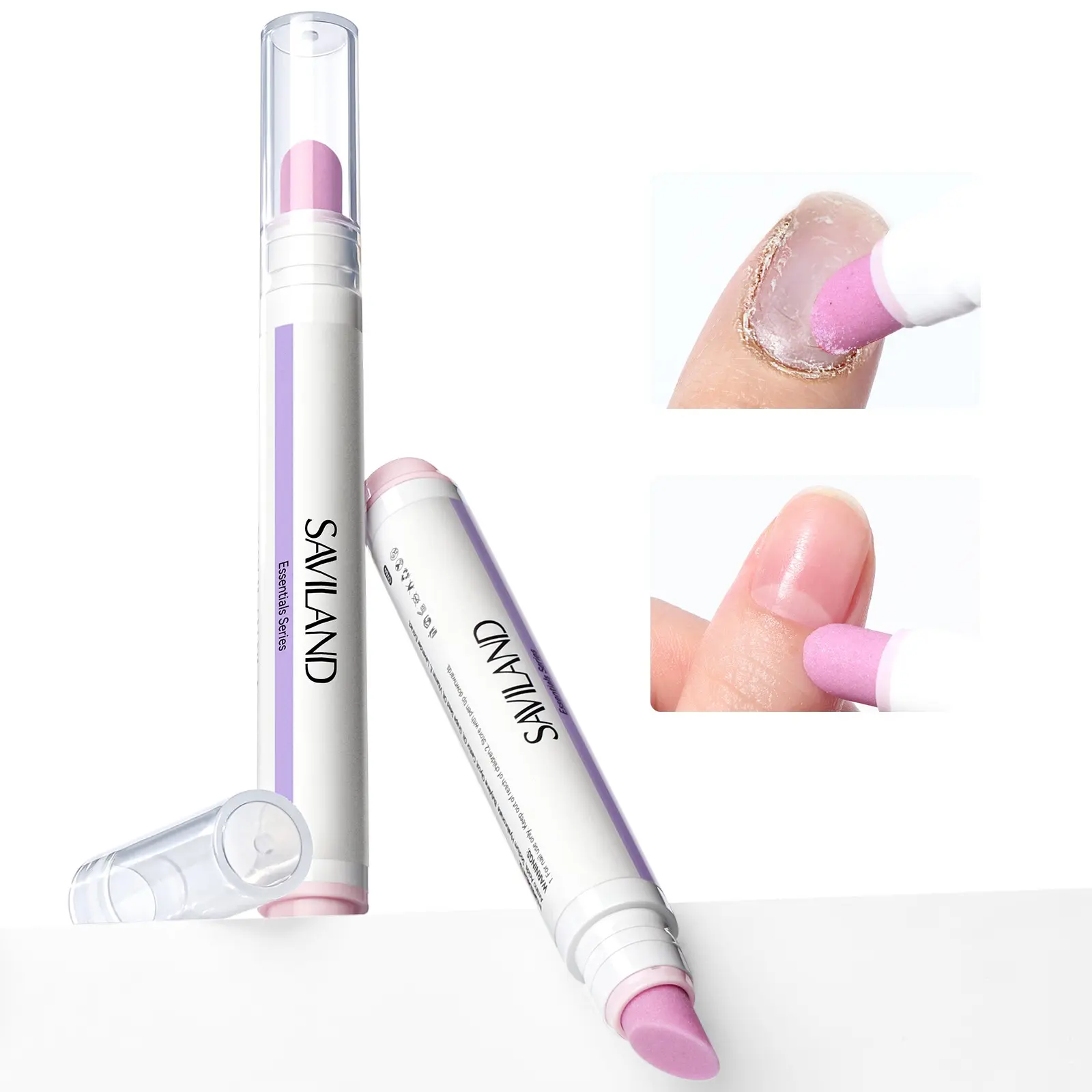SAVILAND Cuticle Remover Pen Ceramic Cuticle Pusher Oil Pen 4.5ml Nail Care Pen for Hangnails Dry Nails 2PCS