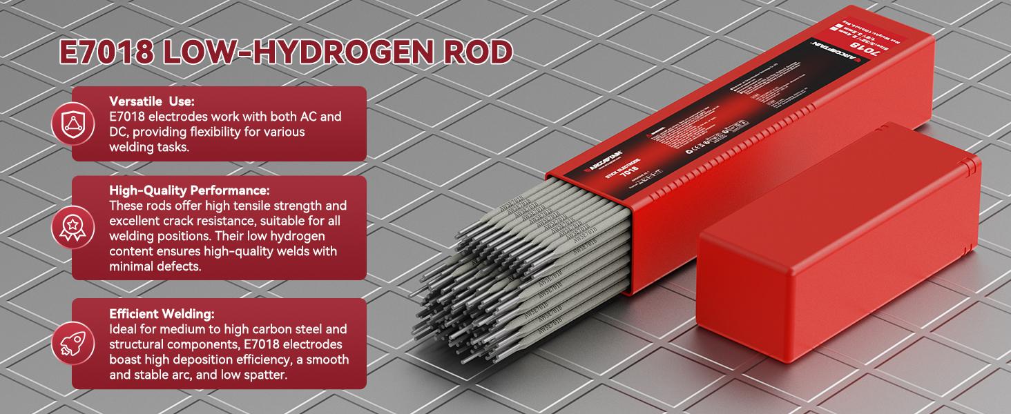 E7018 Rod 1/8'' 10LB Low Hydrogen Carbon Sticks Electrodes, Rods ARC Equipment