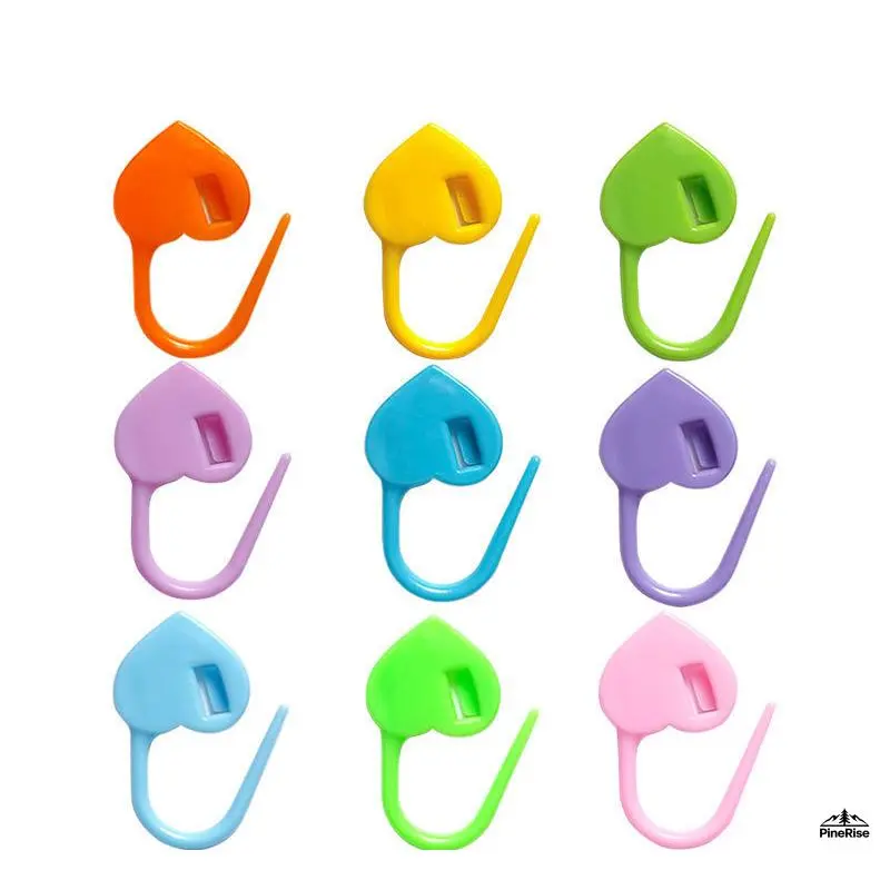 Colorful Heart Plastic Stitch Markers, DIY Crochet Knitting Tools, Yarn Sweater Weaving Accessories for Outdoor Leisure Handicrafts