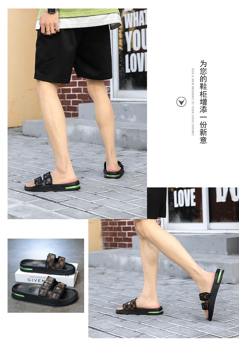 Fashion Slippers for Men 2026 Summer New Design Slides Luxury Leather Slipper Casual Beach Shoes with Air Cushion