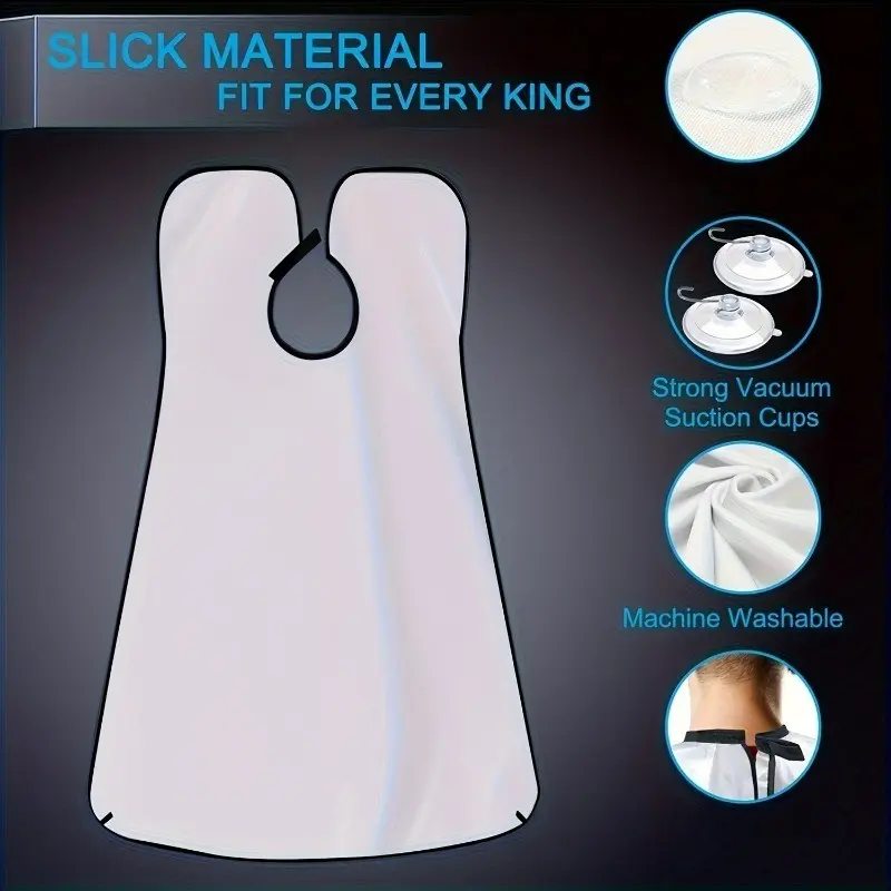 1 random color beard bib with 2 hooks, non-stick beard catcher for men, adjustable haircloth, breathable and shatterproof apron, suitable for daily trimming of family hair salons as a Valentine's Day and Father's Day birthday gift, Breathable design