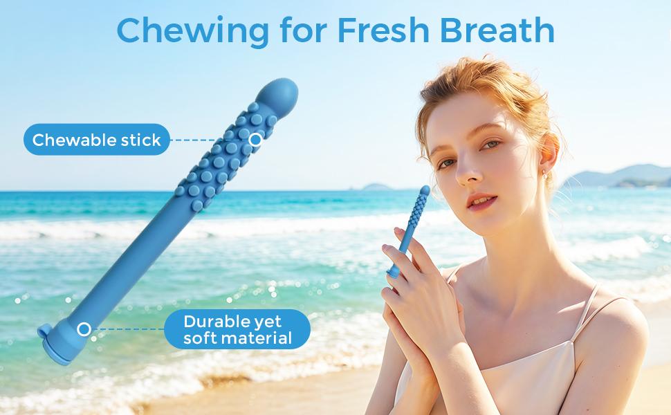 3PCS Chewable Breather with Pure Lock Flavor, Portable Chewable Breather Stick for Fresh Breath, Focus and Breathing Support, Chewable Oral Retainer, Ideal for Travel/Office/Car (Color A)