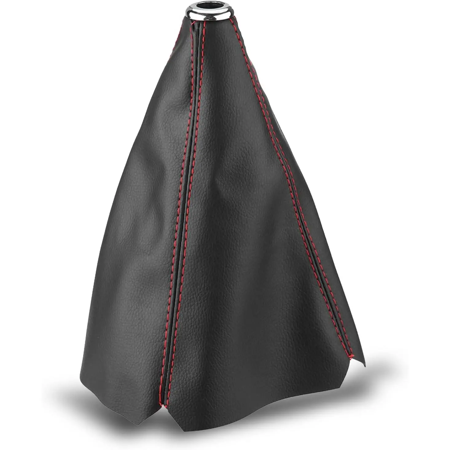 Shifter Boot , PU Leather Shift Boot Retainer Stick Shift Sleeve Gear Shifter Boot Gear Gaiter Cover Black Bright Red