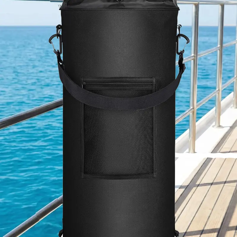 Reusable Boat Trash Can, Portable Floating Storage Container, Leakproof Bag with Clip, Fits 10-13 Gallon Bags, Ideal for Kayaking, Camping, Rvs, Boating Accessories, Boat Stuff