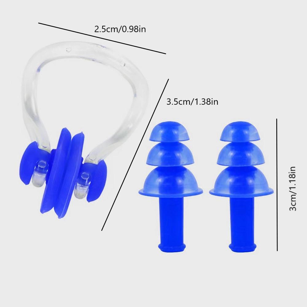 Swimming Nose Clip & Earplug Set, 1 Set Soft and Comfortable Silicone Nose Clip & Earplug, Swimming Accessories for Adults & Teens