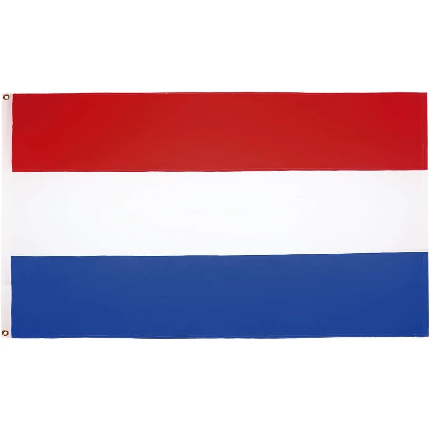 Netherlands National Flag - Lightweight 3 Horizontal Bright Red, Pure White, Deep Blue Bands Banner with Clear Print for Decoration