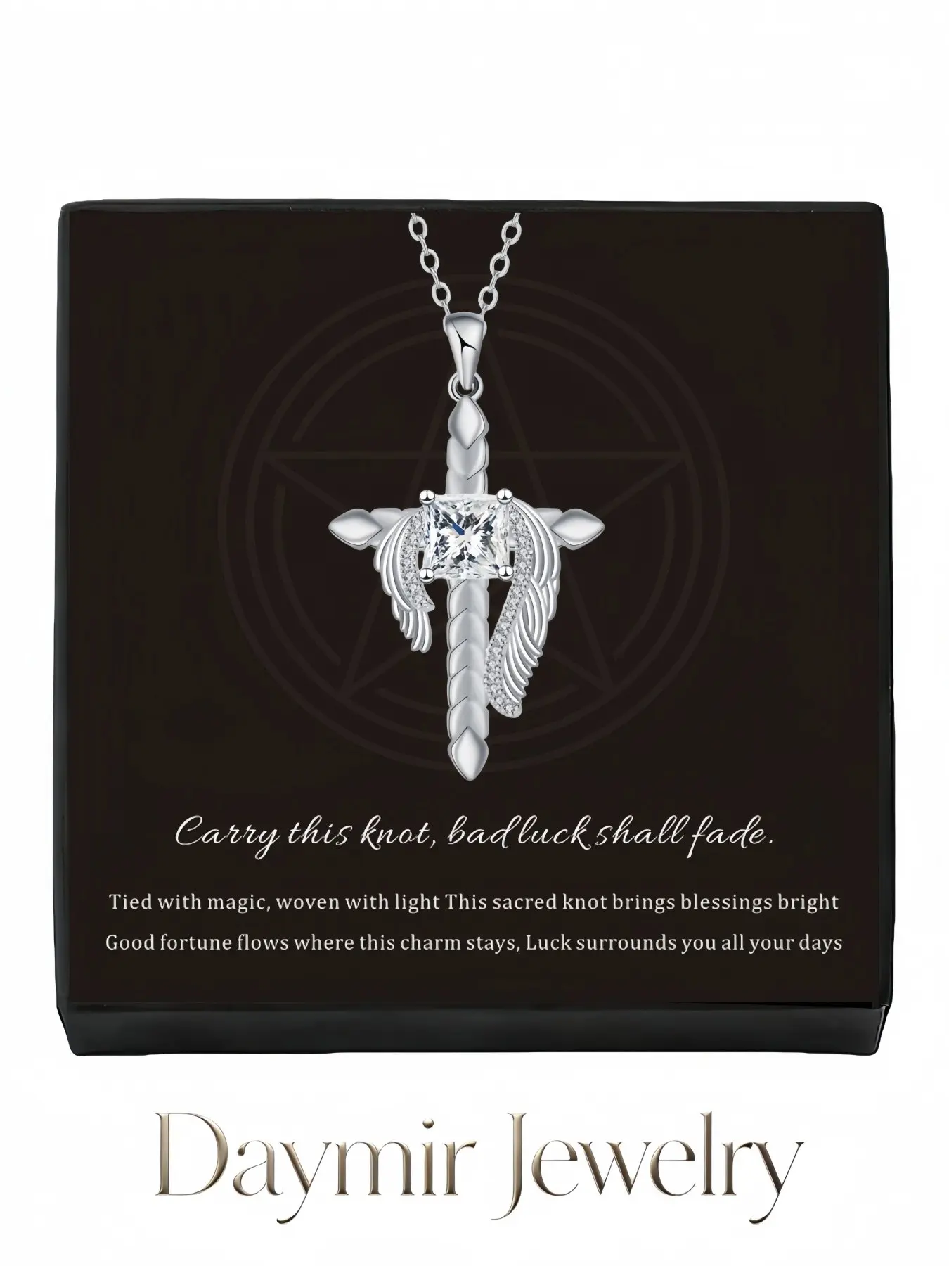 "Silver Feather Starlight Necklace" Vintage premium gem necklace with cross pendant, ideal daily lucky accessory. It is an exquisite mysterious gift choice for festivals and Valentine's Day.