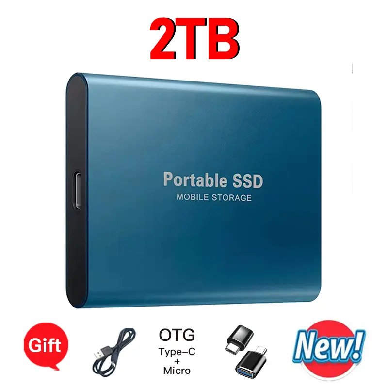 Brand Portable SSD 4TB High Speed External Hard Drive 1TB USB3.2 Type-C Hard Disk Mass Solid State Drive for Laptop/PC/MAC
