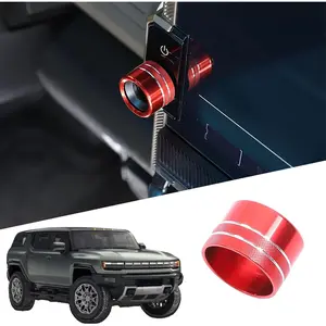 Centre Console Sound Volume Knob Trim Cover Compatible with 2024 2025 2026 Hummer EV Car Multimedia Volume Knob Ring Decorative Cover Volume Knob Circle Cover Interior Accessories