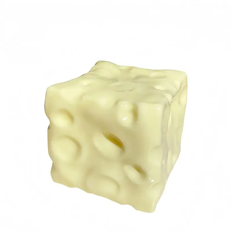 Shapeable Cheese Block Stress Relief Toy, Soft Bread Texture, Creative Desk Decor Sensory Fidget Gift, Cheese Squishy Fidget, Perfect for Birthdays & Holiday