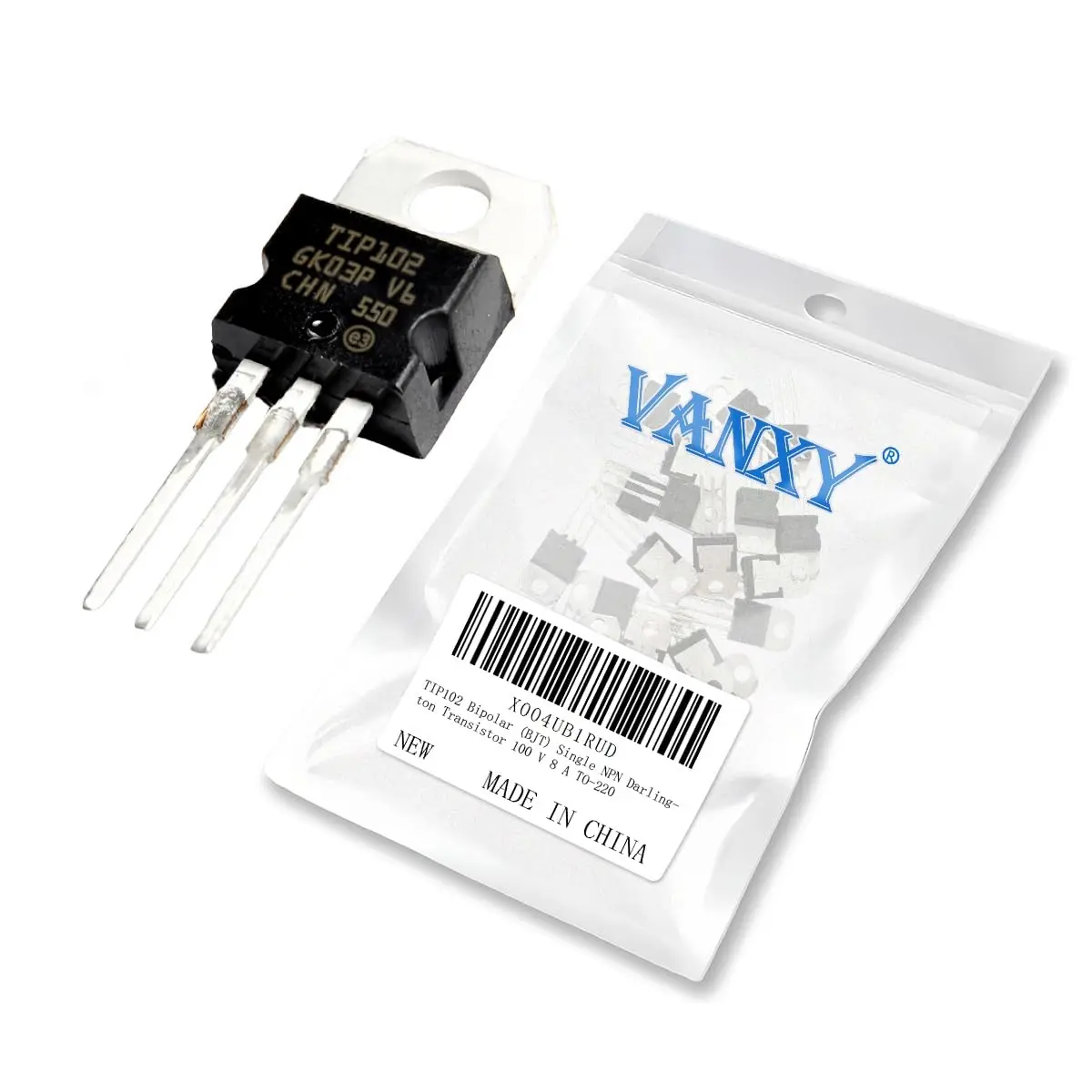 20PCS TIP102 Bipolar (BJT) Single NPN Darlington Transistor 100 V 8 A TO-220
