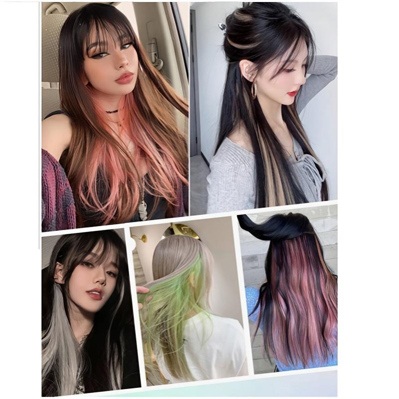 Extra Long 55.5cm One Piece Clip In Hair Extensions Long Straight Synthetic Hairpiece Easy Application For Daily And Festival Wear