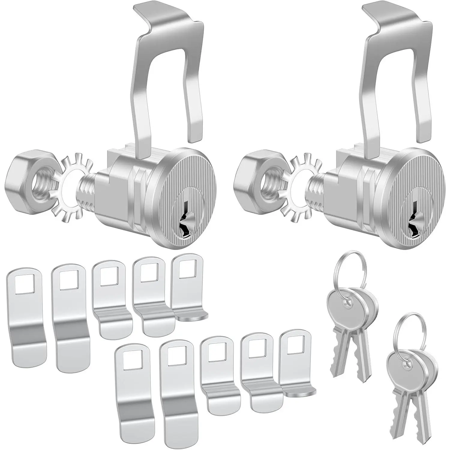 2 Pack Universal Mailbox Lock Replacement with 2 Keys, Fits Most Front Door & Curbside Locking Mailboxes, Easy to Install, Durable & Secure