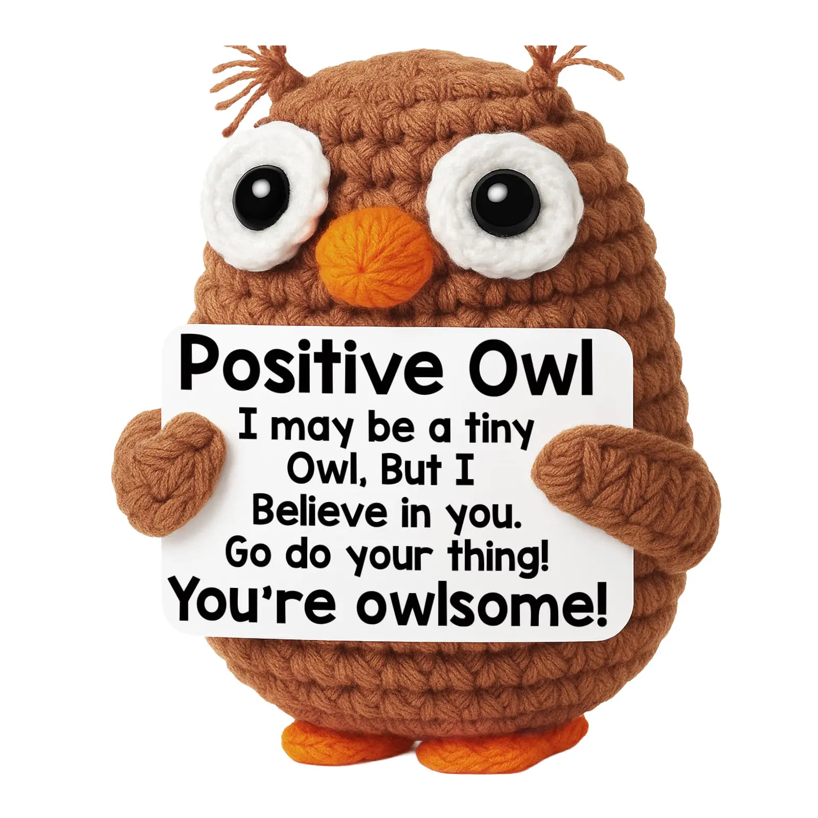 Adorable Mini Hand Knitted Owl Plush Toy, Dense Stitch No Fade Retro Design, Portable Pocket Companion, Car Ornament & Bedroom Decor Photo Prop, Sweet Holiday Gift for Baby Shower, Graduation Party Favors