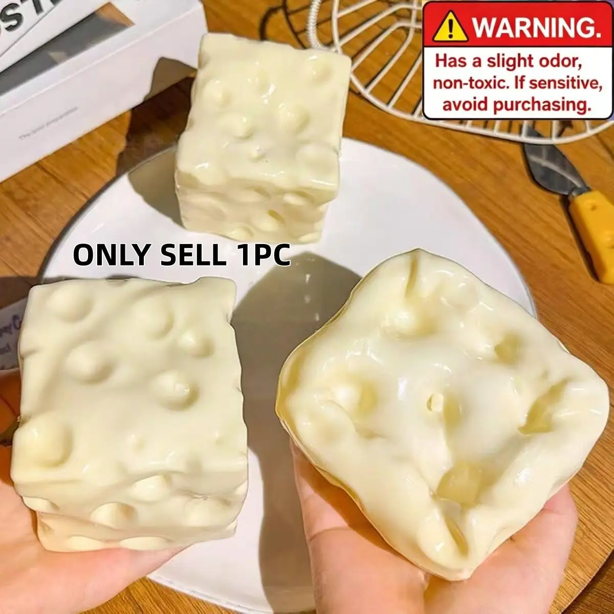 Large Moldable Vaseline Cheese Stress Toy, Soft No Rebound Tactile Fidget Toy, Office Anxiety Relief Squeeze Toy for Adults & Kids Classroom Focus, Sensory Training Desk Ornament, Party Bag Fillers & Classroom Reward Gifts#SquishyToy #SensoryToy#StressRel