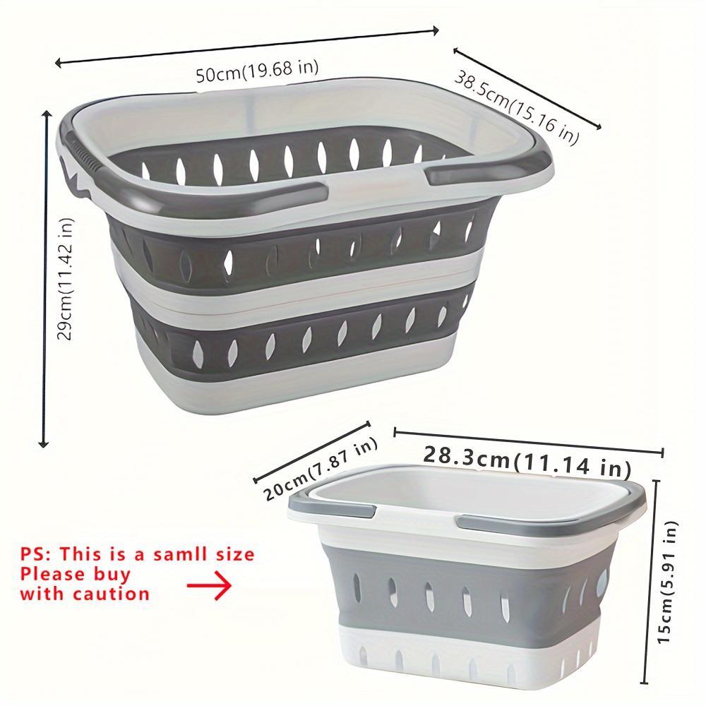 Foldable Laundry Basket with Handle, Durable Plastic, Space-Saving Rectangle Design for Bedroom and Bathroom, Easy to Clean Storage Solution, Collapsible Laundry Hamper