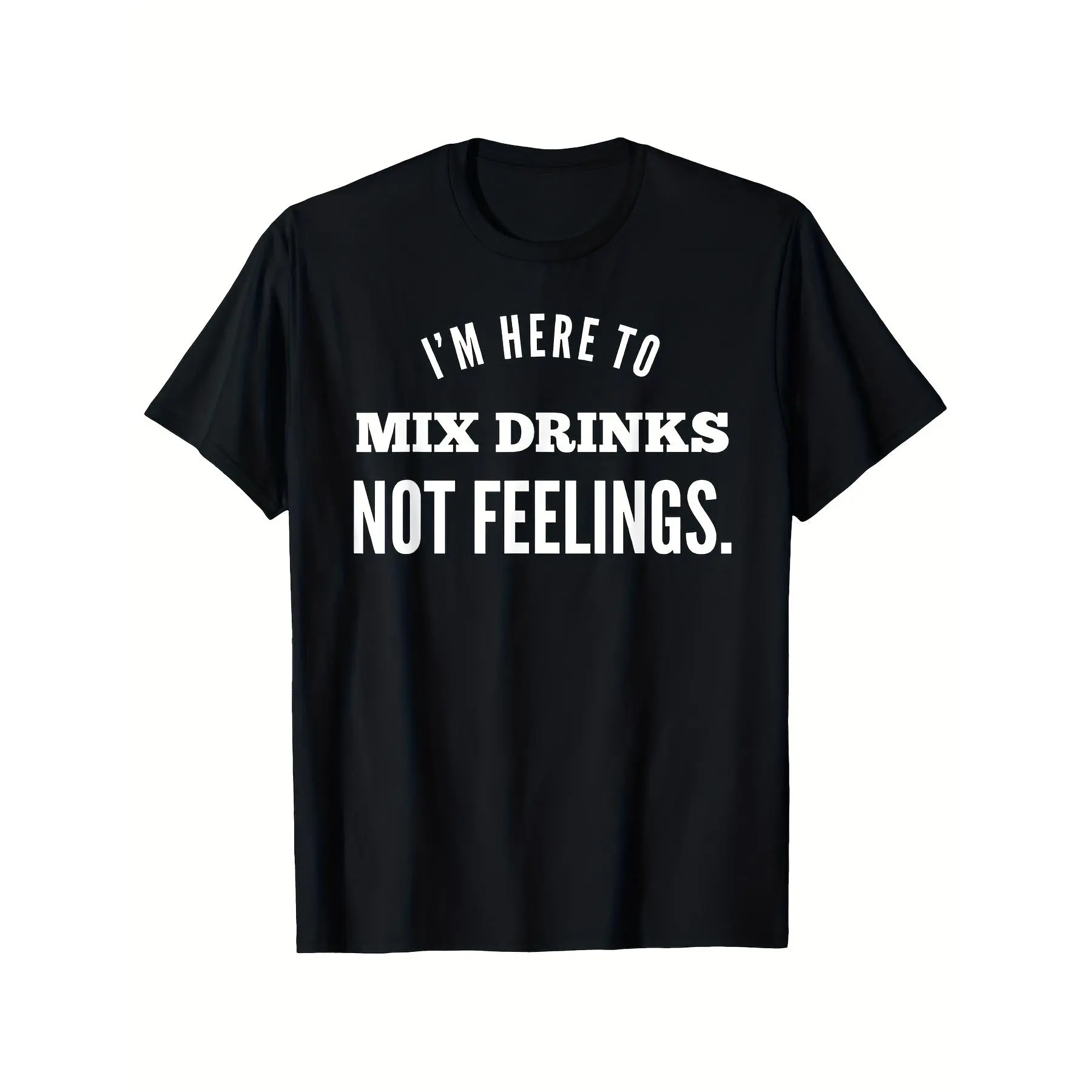 Funny Bartender T-Shirt "I'm Here to Mix Drinks Not Feelings" Vintage Saying Tee - Unisex Slightly Elastic Shirt Suitable for Bartenders & Lovers, Breathable Loose Fit for Men & Women, S-XXXL, Casual Gift for Bartenders Year-Round Wear