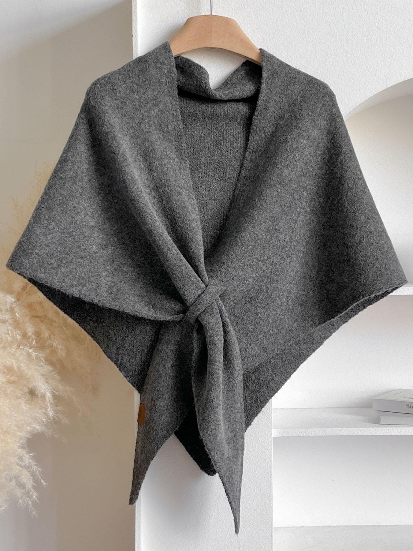 Women's Trendy Solid Knitted Shawl, Casual Soft Comfortable Scarf for Daily Wear, Fashion Accessories for Women & Girls Women's Trendy Solid Knitted Shawl, Casual Soft Comfortable Scarf for Daily Wear, Fashion Accessories for Women & Girls