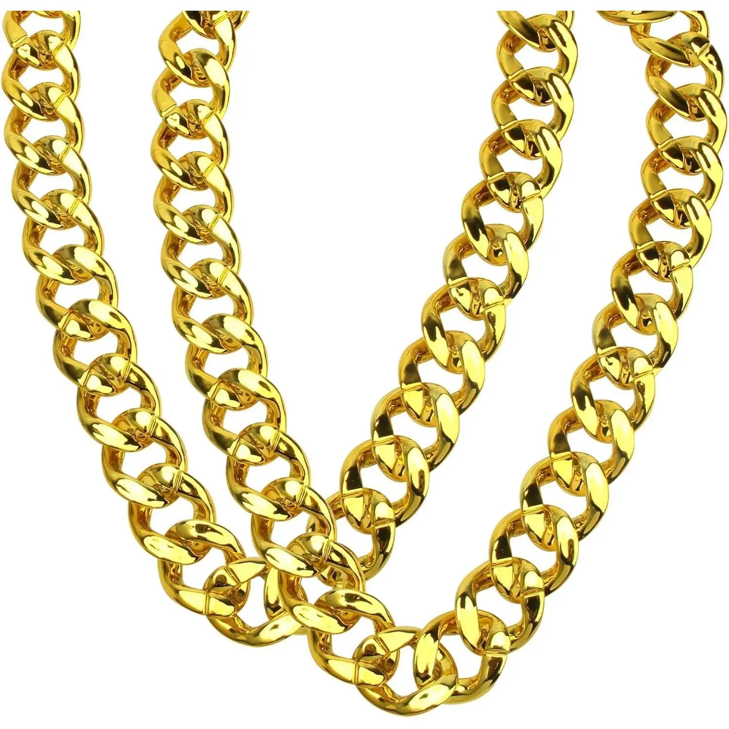 Hop Chunky  Chain 2 Pack,32 Inch Plastic  Necklace 80s 90s Punk Turnover Necklace Men Costume Accessory for Party Costume Class Bar...