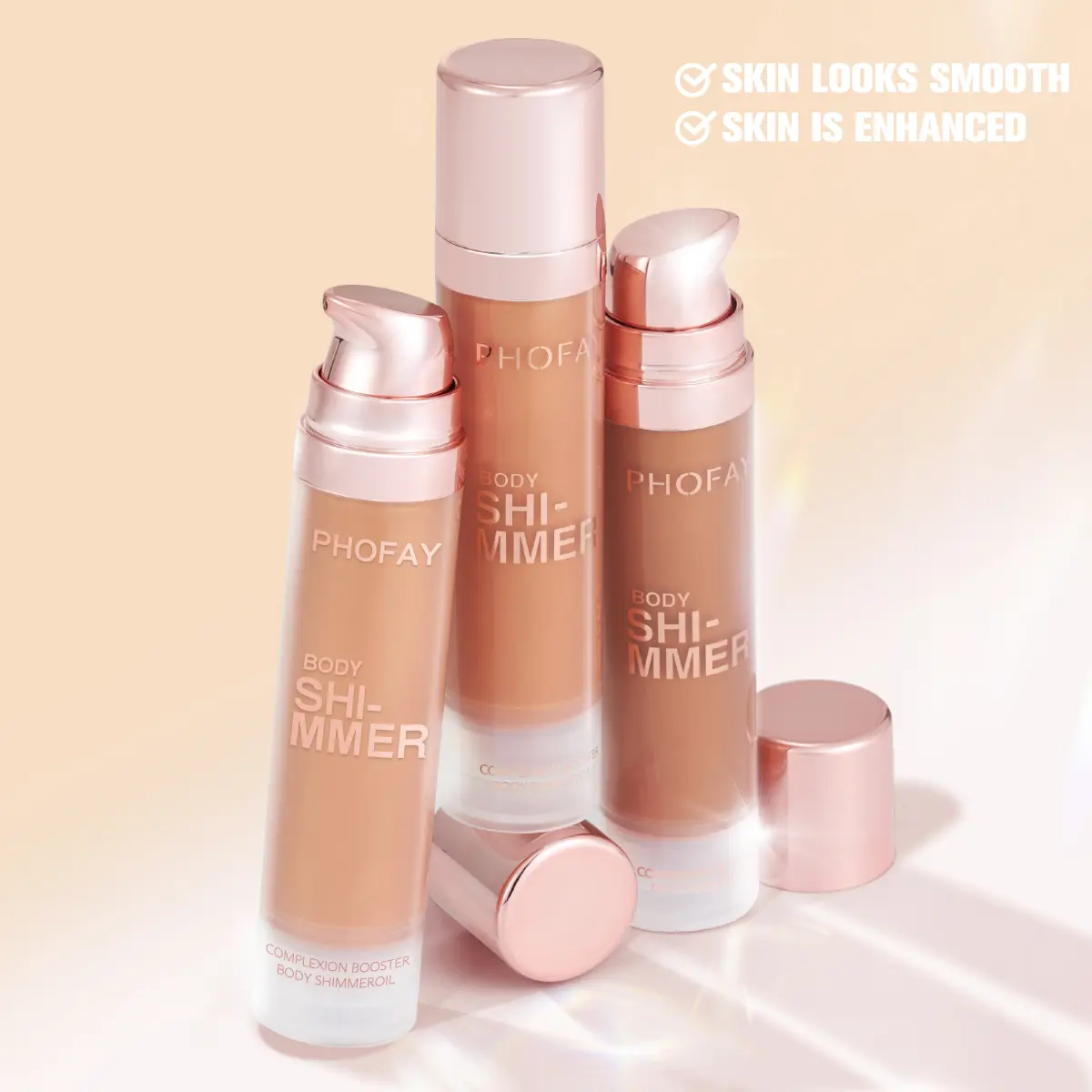 PHOFAY Body Shimmer Oil 25ML, Lightweight Silky Shimmering Body Oil, Glowing Radiant Skin, Buildable Highlight for Body & Legs, Non-Greasy Smooth Finish, Perfect for Night Out & Special Occasions