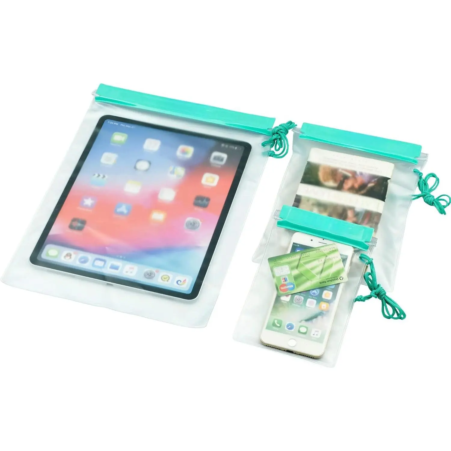 Clear  Bag,  Document Pouch Passport Holder Water Tight Map Case  Pouch Water Proof Small Dry Bags for Kindle Phone Tablet Camera, Kayak Boat PaddleBoard