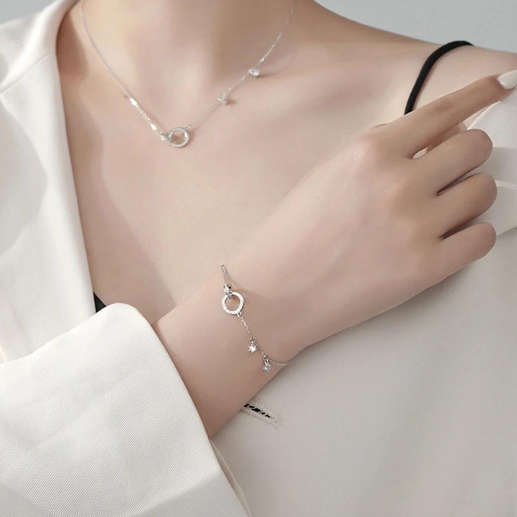 S925 Sterling Silver Roman Numeral Bracelet for Women Double Layer Retro Luxury Jewelry Gift for Girls