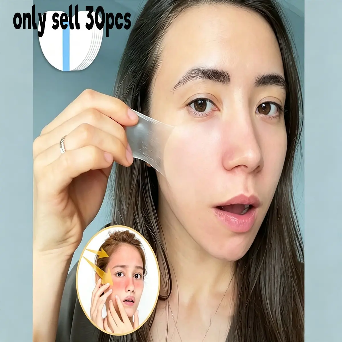 30pcs Invisible Beauty Stickers, Ultra-Thin Facial Training Patches, Adjustable for All Face Types, Portable Multi-Functional, Summer & All Seasons Use