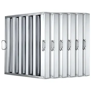 GARVEECommercial Hood Filters in Various Sizes (19.5W x 15.5H, 19.5H x 24.5W, 19.5W x 19.5H Inches), Made of Durable 430 Stainless Steel with 5 Grooves, Ideal for Restaurant Kitchen Exhaust Hoods, Pack of 6
