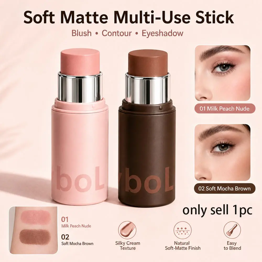 Kodyboll Multi-Use Balm, Multi Stick Makeup, Blush Eyeshadow Lipstick All-In-One, Matte Natural Finish, Concealer Highlighter, Affordable Korean Style, Daily Use