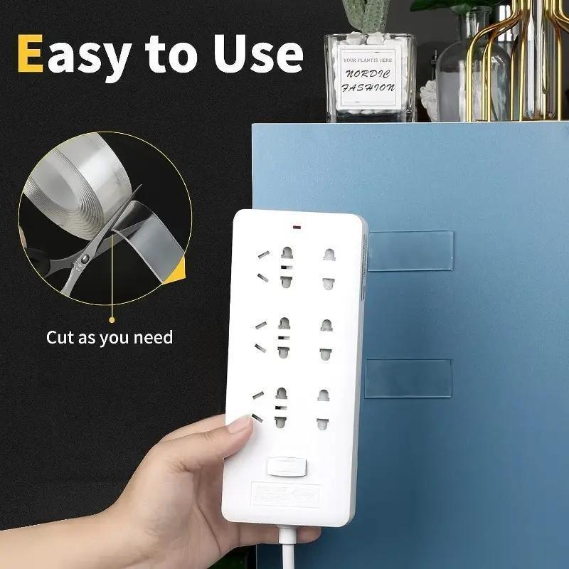 Nano Tape 3 Rolls Heavy Duty 9.85FT Double Sided Clear Mounting Strips for Picture Hanging Easy Application Precise Measurement Ideal for Home Decor Projects Stretch Remove Traces Washable Reuse Reusable Transparent Nano Tape