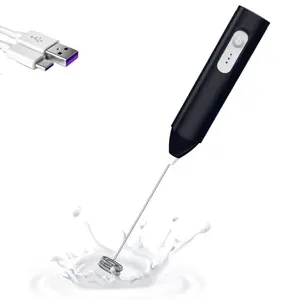 Rechargeable Coffee Frother, Handheld Milk Frother, Rechargeable Electric Blender Coffee Frother, Whisk Drink Mixer, Mini Foamer for Lattes, Cappuccino, Matcha, Hot Chocolate, Coffee Equipment