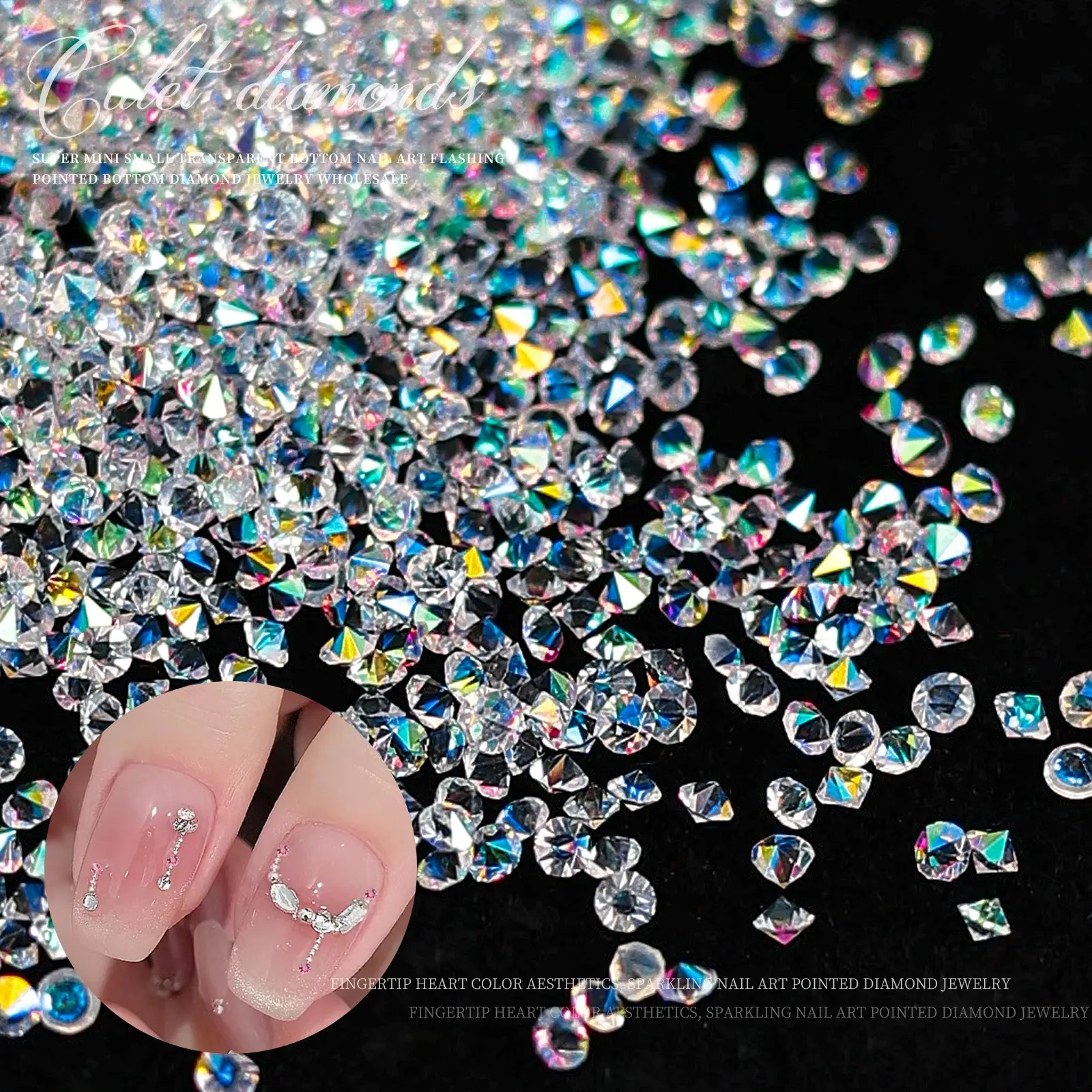 1440Pcs 1.2mm Glass Clear Nail Art Rhinestones-Pixie Dust Nail Crystals Small Gems Stones-Micro Nail Glitter Beads Tiny Jewels Jewelry-Mini Rhinestone Diamonds for Acrylic Nail Charms Stuff Crafts