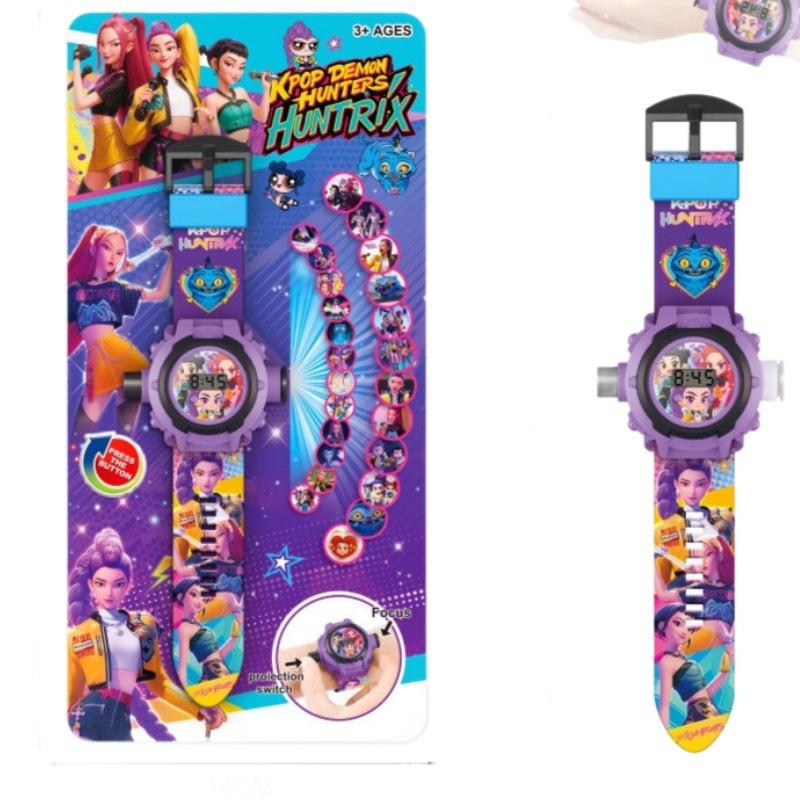 K-Pop Projection Watch 24 Images Kids Electronic Glowing Kpop Toy Rumi Zoey Mira, Interactive Learning Clock, Fun Gift Idea Birthday Gift