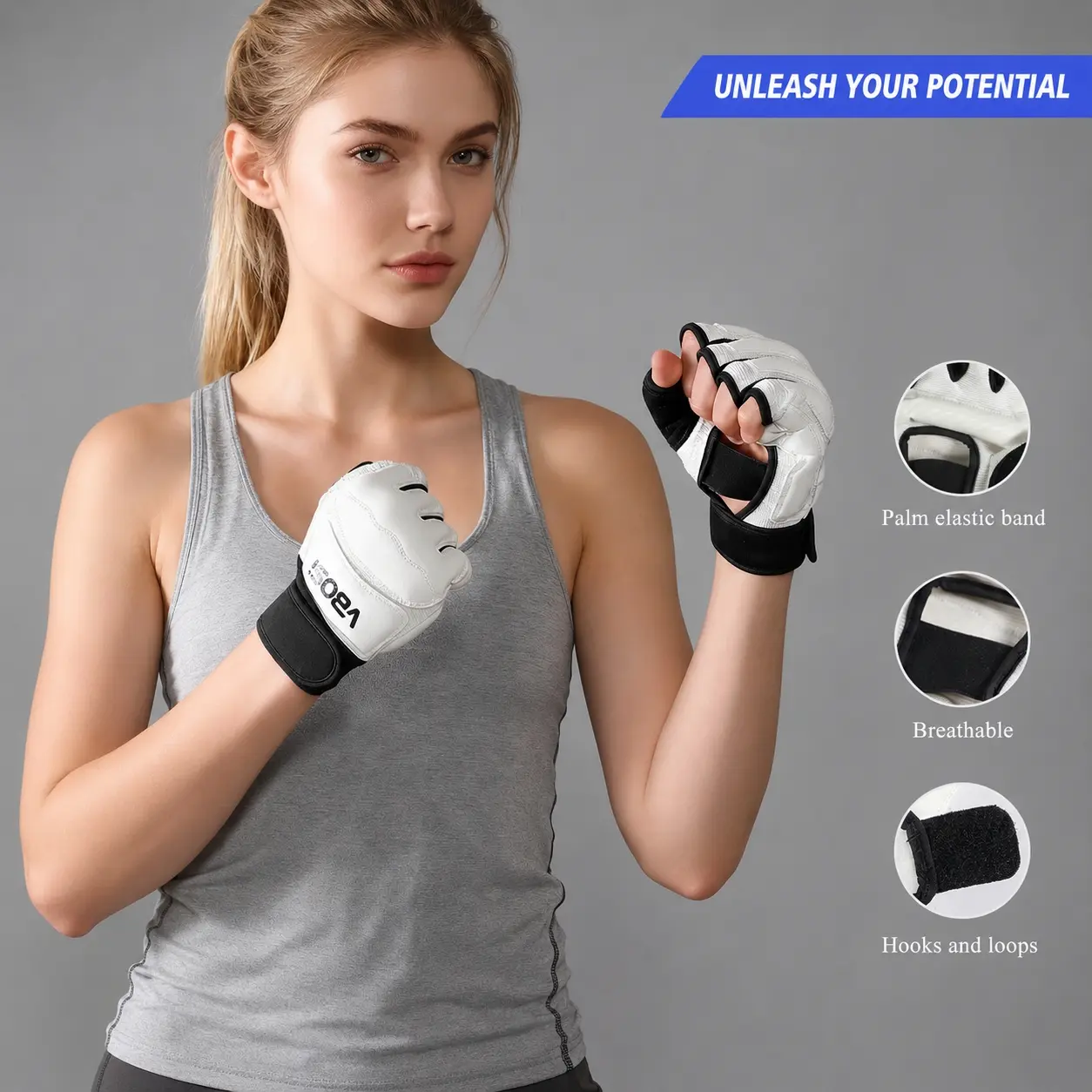 VBOSI 1 Piece Women Men Breathable Father Gift Adjustable PU Leather Martial Arts Fight Training Glove for MMA, Karate, Boxing & Training, Boxing Gloves, Boxing Equipment