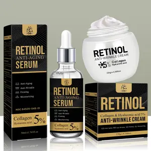 Men's Face Care Set with 130g Retinol Cream + 50ML Retinol Serum, Hydrating, Smooth, Brightening, Anti-Wrinkle Skincare Facial