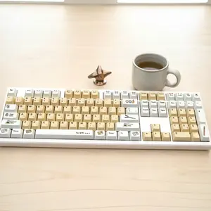 Anime Pbt Heat Transfer Keycap Set, 140+ Keys, Cherry Profile, Includes 7u and Split Spacebar, Compatible with Mx Axes 61/68/87/104 Layouts